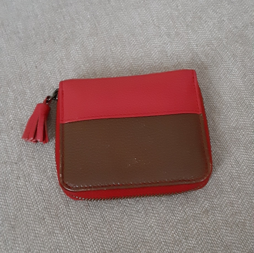 Boden Red and Brown Wallet with Tassel